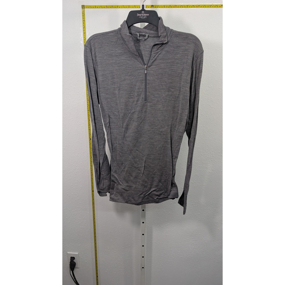 Smartwool Mens Large Merino Wool 1/4 Zip Pullover Gray Long Sleeve Base Layer